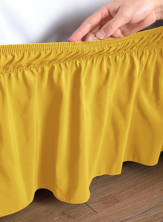 BedDecor - Solid Wrap Around Bed Skirt satin Gold Super King - Image 1
