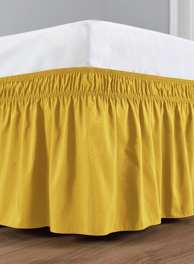 BedDecor - Solid Wrap Around Bed Skirt satin Gold Super King - Image 1