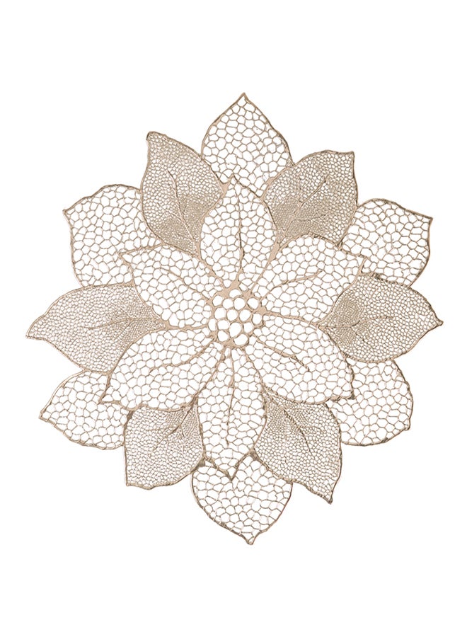 Living Space - Vinyl Flower Design Placemat Gold 38centimeter - Image 1