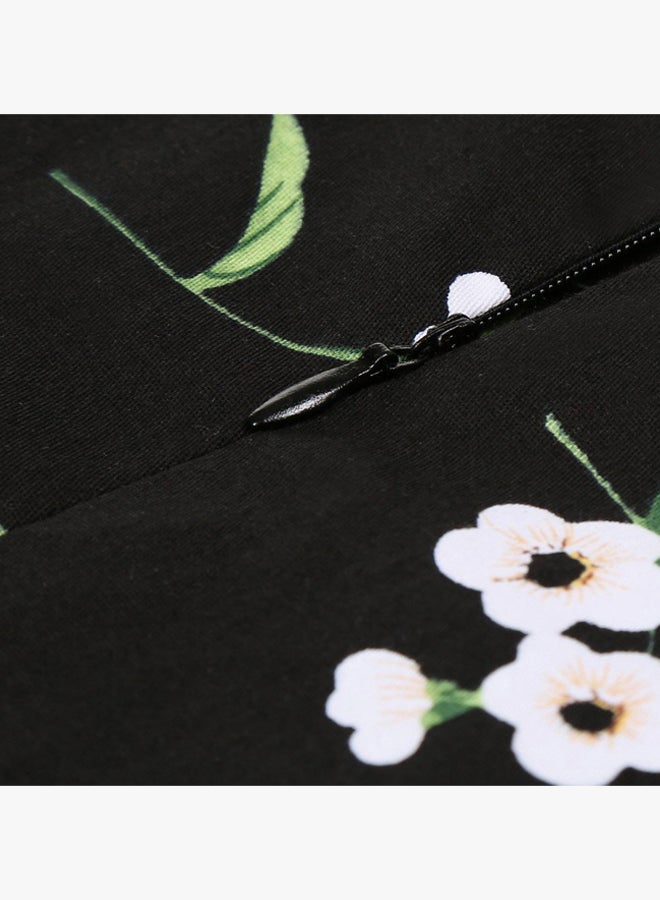 Floral Printed Dress Black/Pink/Green  - Image 5