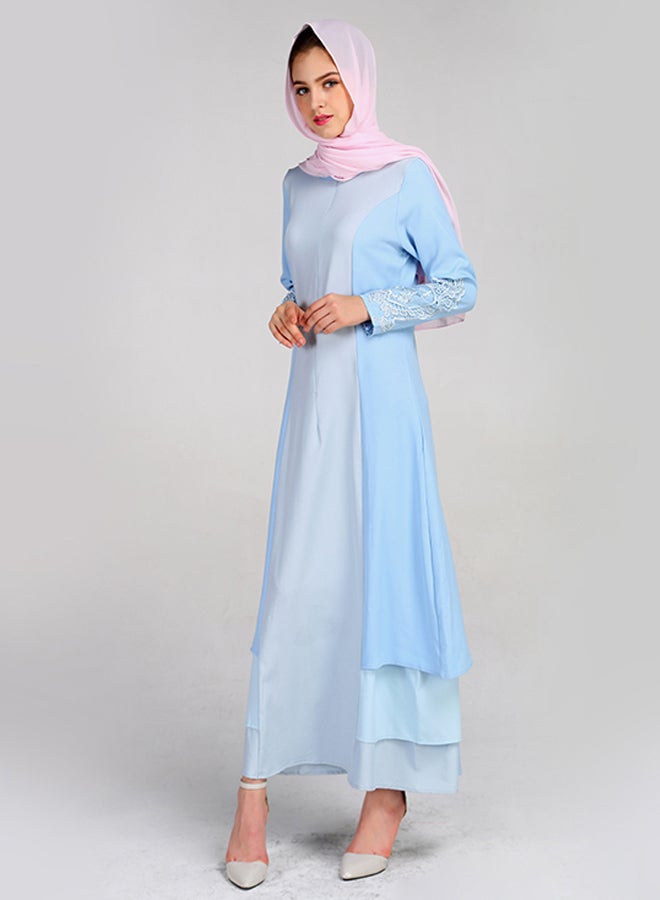 Long Sleeves Dress Blue - Image 3