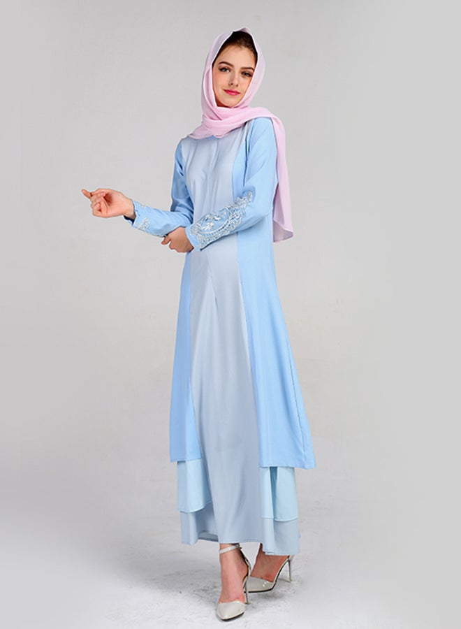 Long Sleeves Dress Blue - Image 5