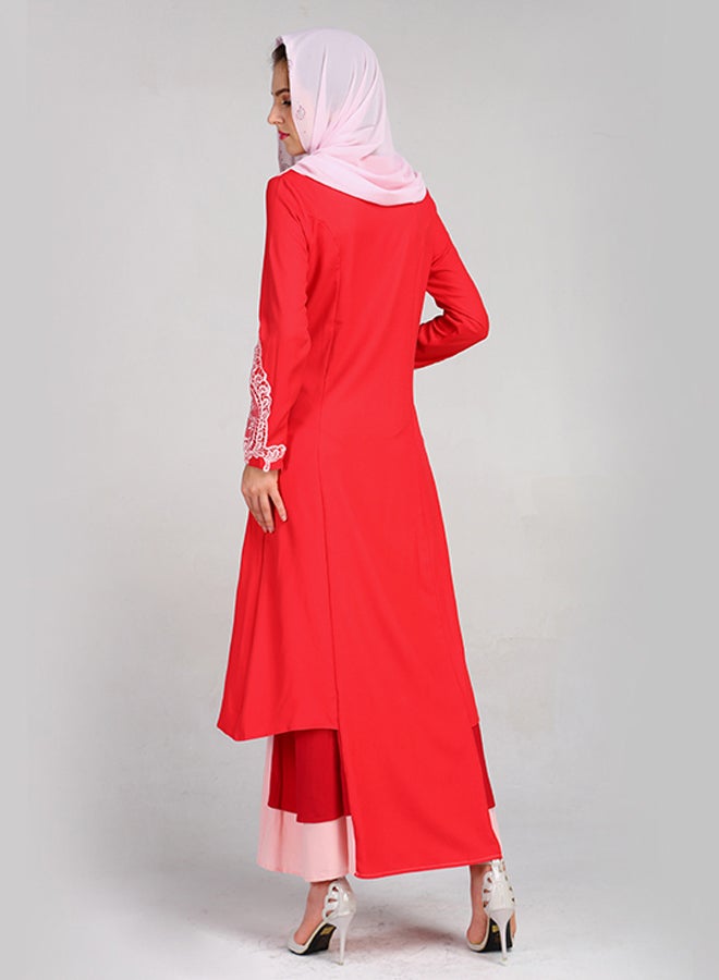 Long Sleeves Dress Red/Pink - Image 2