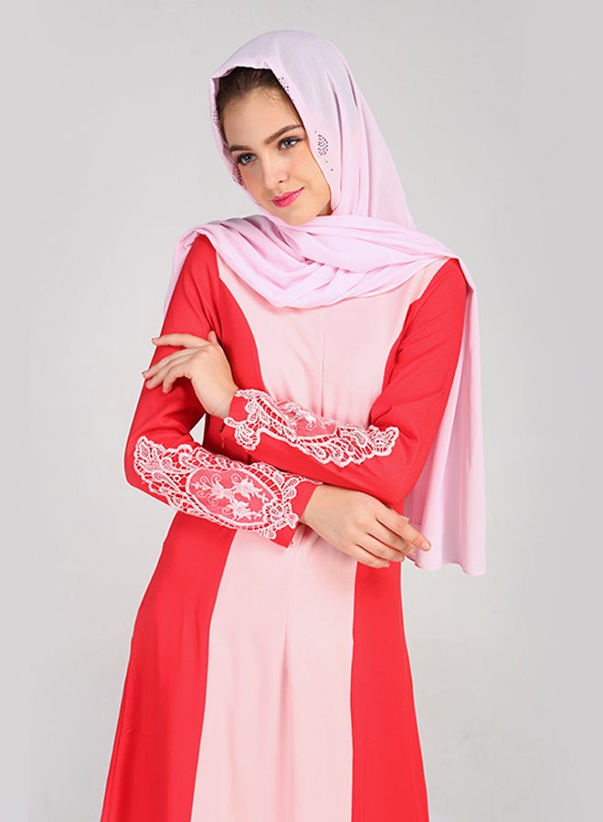 Long Sleeves Dress Red/Pink - Image 3