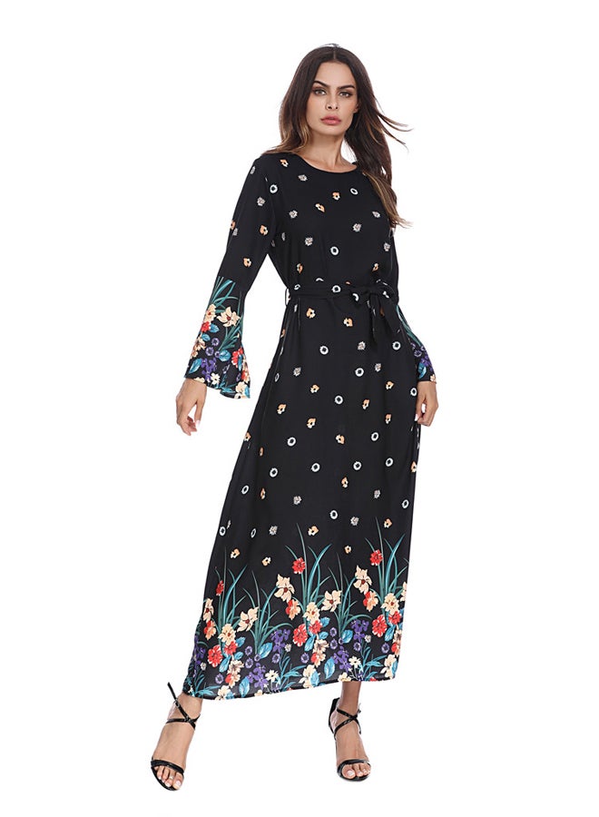 Bell Sleeves Dress Black/Blue/Purple  - Image 1
