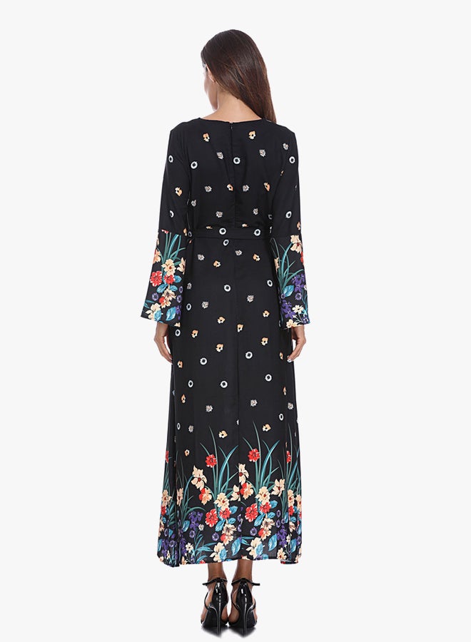 Bell Sleeves Dress Black/Blue/Purple  - Image 2