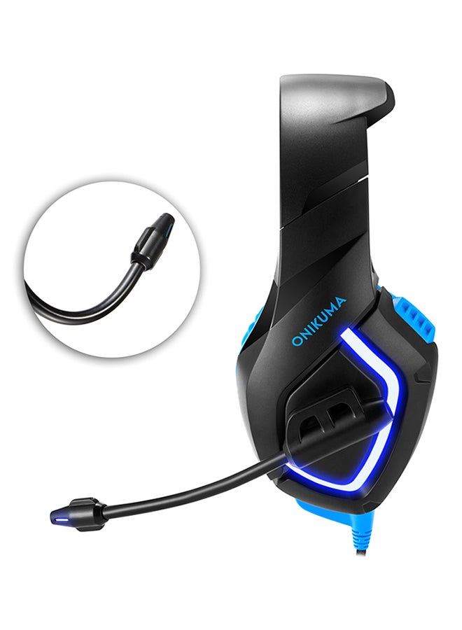 K1 Over-Ear LED Gaming Headphones With Mic Black/Blue