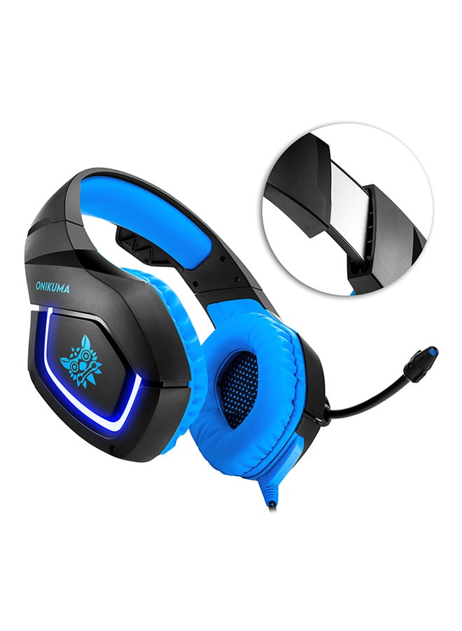 K1 Over-Ear LED Gaming Headphones With Mic Black/Blue