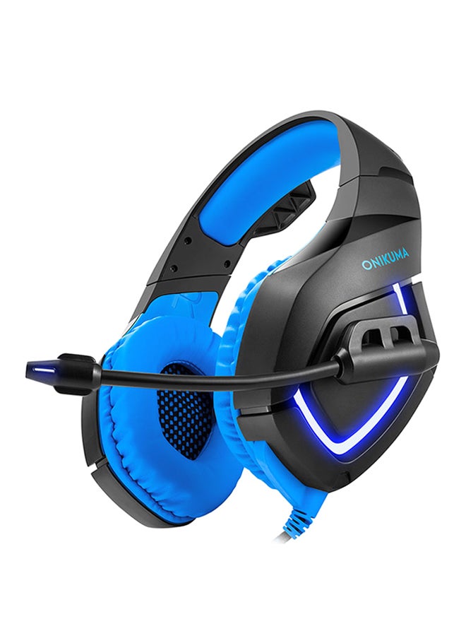 K1 Over-Ear LED Gaming Headphones With Mic Black/Blue