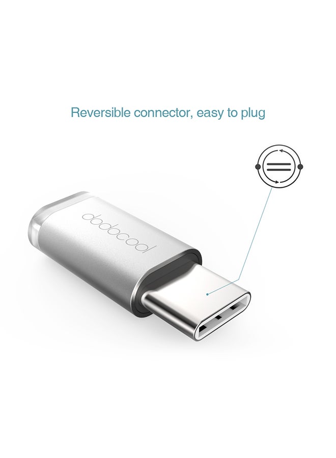 دودوكول محول من USB Type-C إلى MicroUSB فضي  - Image 5
