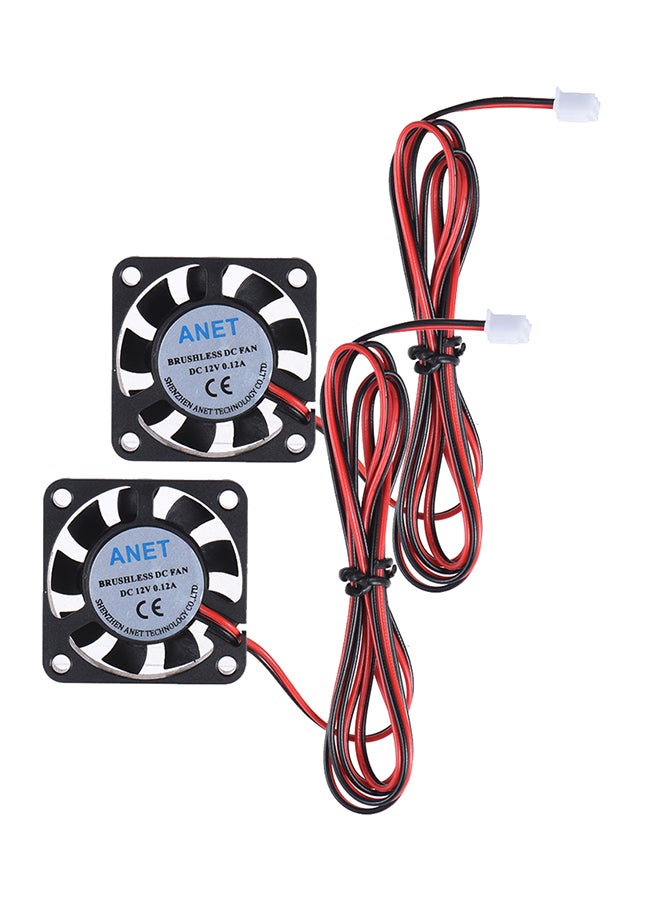 Gprinter 2-Piece Brushless Cooling Cooler Fan Black/Red - Image 1