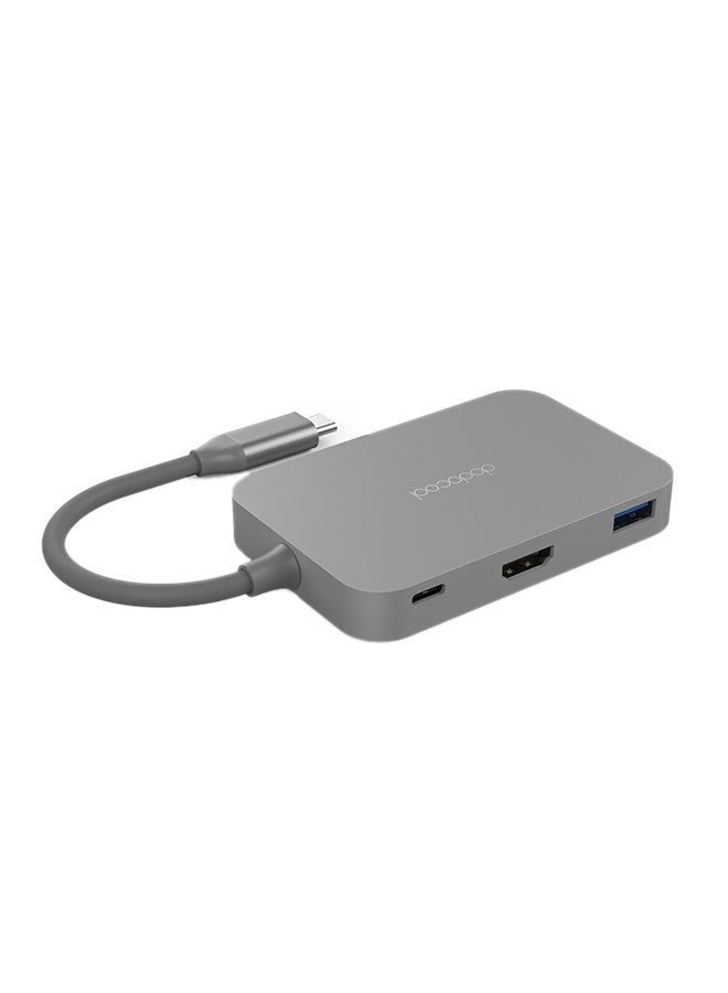 dodocool - 7-In-1 USB-C Hub With Type-C Power Delivery 4K Video HD Grey - Image 1