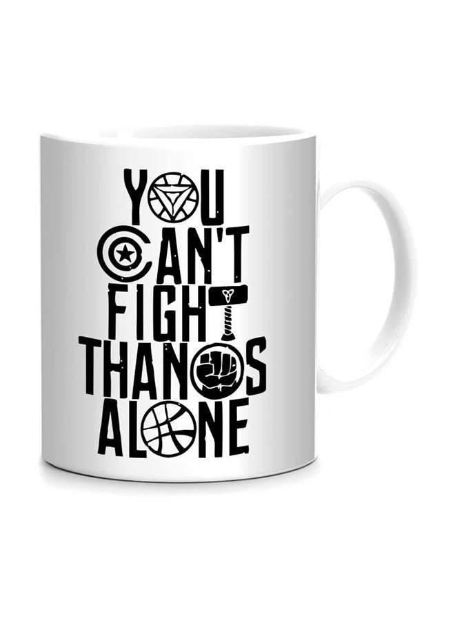 giftex You Can't Fight Thanos Alone Printed Mug White/Black 11.5x10.5x10.5centimeter