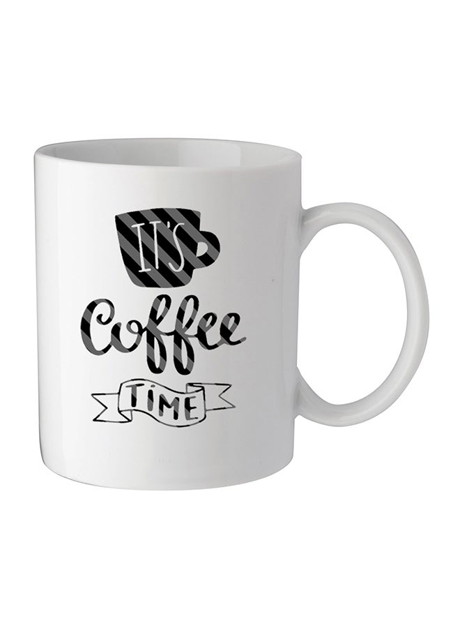 giftex - It's Coffee Time Printed Mug White/Black 11.5x10.5x10.5centimeter - Image 1
