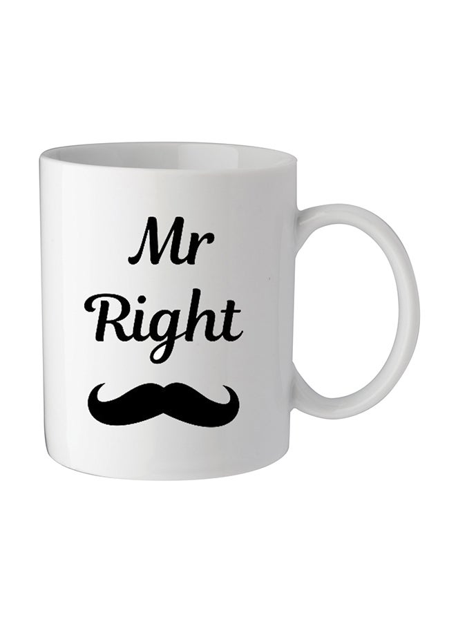 giftex - Mr Right Printed Mug White/Black 11.5x10.5x10.5centimeter - Image 1