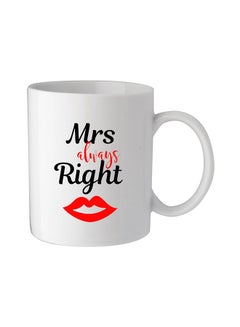 giftex Mrs Always Right Printed Mug White/Black/Red 