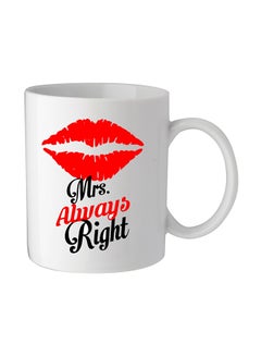 Mrs Always Right Printed Mug White/Black/Red