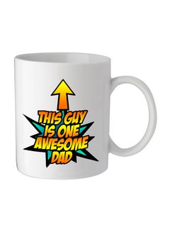 giftex This Guy Is One Awesome Dad Printed Mug White/Yellow/Blue 
