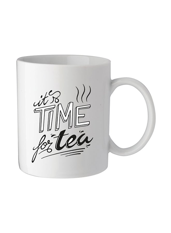 giftex It's Time For Tea Printed Mug White/Black