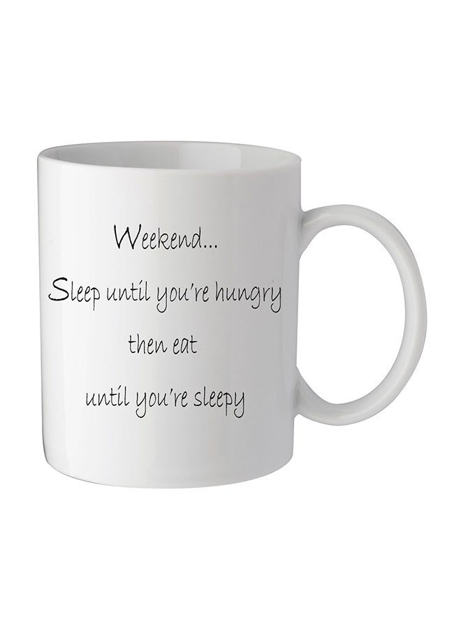 giftex Weekend Printed Mug White/Black