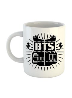 giftex BTS Logo Printed Mug White/Black 11.5x10.5x10.5centimeter 