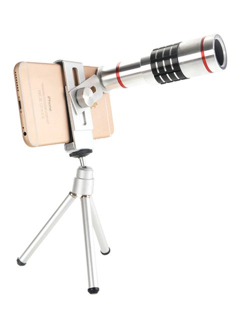 Universal Telephoto Camera Fish Eye Lens Silver/Black