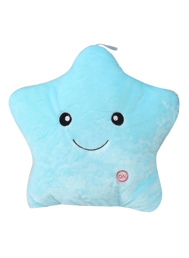 Luminous LED Star Plush Pillow Cotton Blue 12x12x5centimeter 