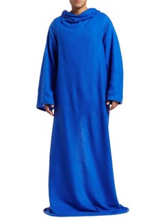 Fleece Blanket With Sleeves Blue One Size
