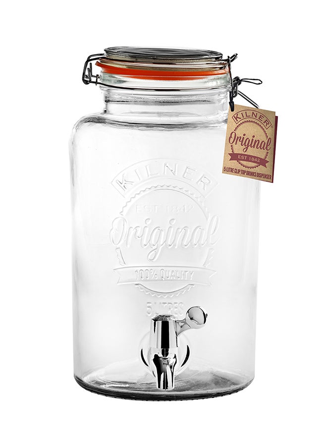 Kilner Jars - Glass Drink Dispenser Clear/Silver 5ml - Image 1