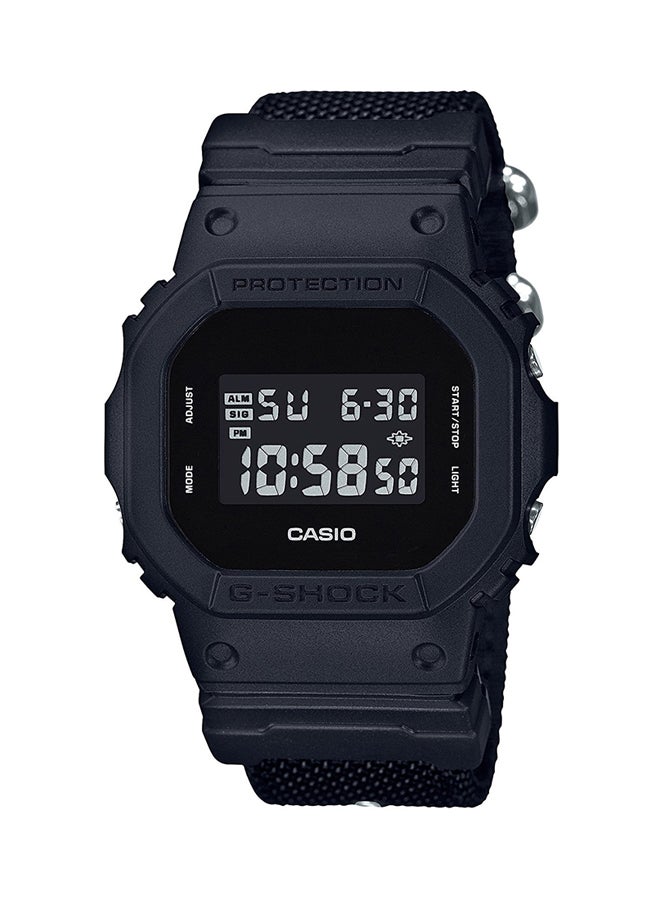جي شوك ساعة يد رقمية بسوار من النايلون على شكل ثماني الشكل مقاس 43 مم - لون أسود - طراز DW-5600BBN-1 men - Image 1
