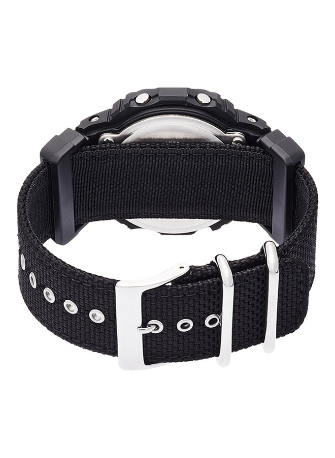 جي شوك ساعة يد رقمية بسوار من النايلون على شكل ثماني الشكل مقاس 43 مم - لون أسود - طراز DW-5600BBN-1 men - Image 2