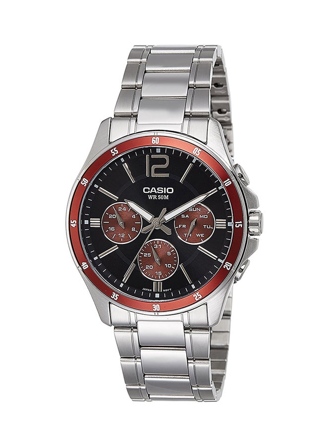 CASIO Men's Stainless Steel Chronograph Wrist Watch MTP-1374D-5AVDF - 44 mm - Silver - Image 1