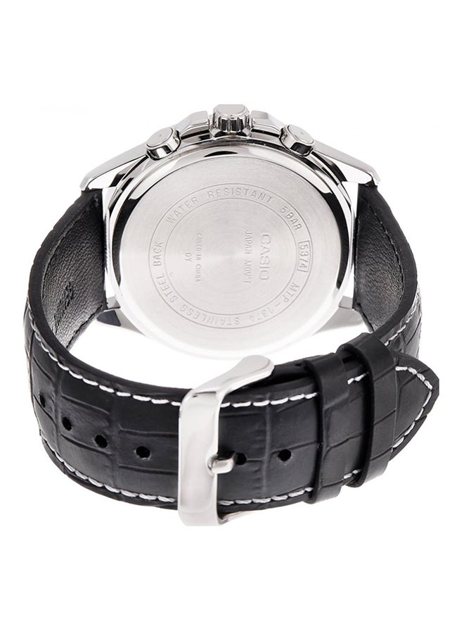 CASIO Men's Leather Analog Wrist Watch MTP-1374L -1AV - 35 mm - Black - Image 2