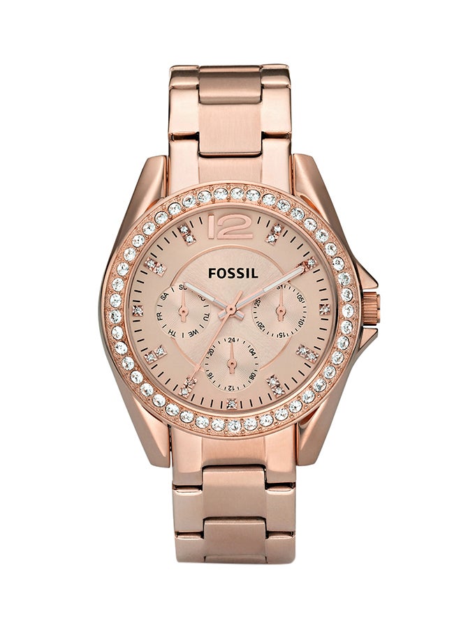 FOSSIL - Women's Riley Analog Watch ES2811P - 38 mm - Rose Gold - Image 1