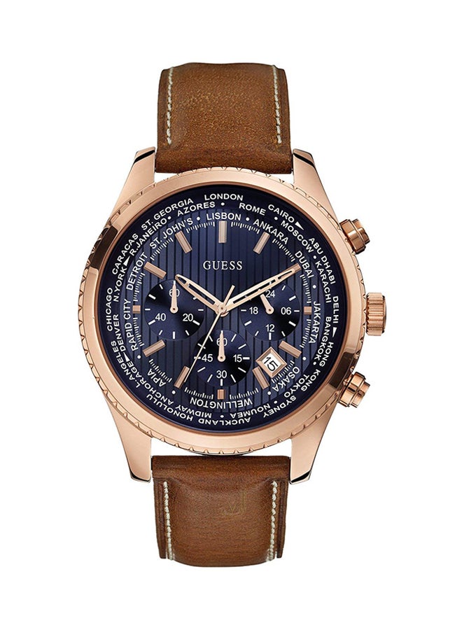 GUESS men Leather Analog Watch W0500G1 - Image 1