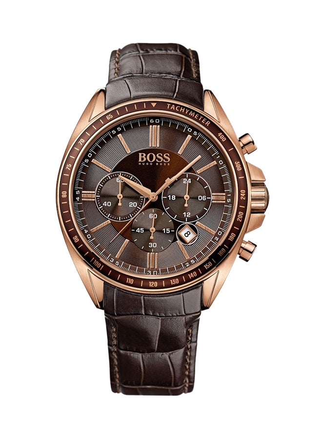 HUGO BOSS Men's Leather Chronograph Watch 1513093  - Image 1