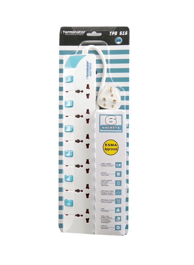 Terminator 6-Pin Universal Power Extension Cable White/Blue 5meter  - Image 2