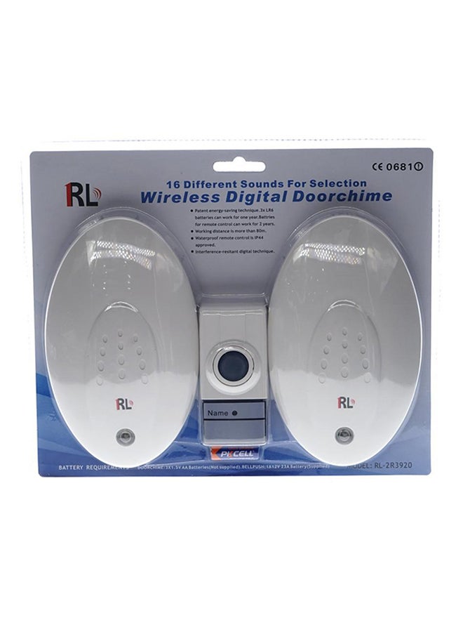 Wireless Digital Doorchime White 