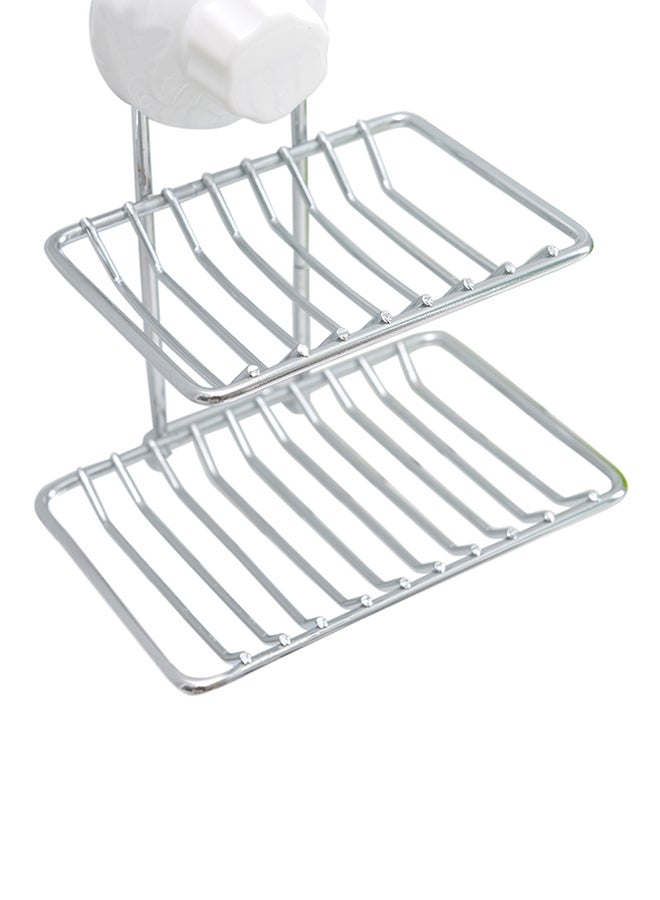 Shuang Qing Home Reside - 2-Layered Soap Rack Silver 13.3x17x11centimeter - Image 1