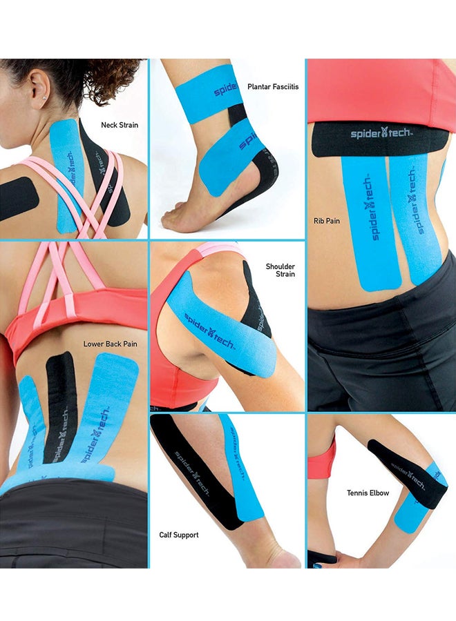 spider tech - Kinesiology Tape - Universal X Spider - 6 Pack - Blue 8.5x3.75x0.75cm - Image 1
