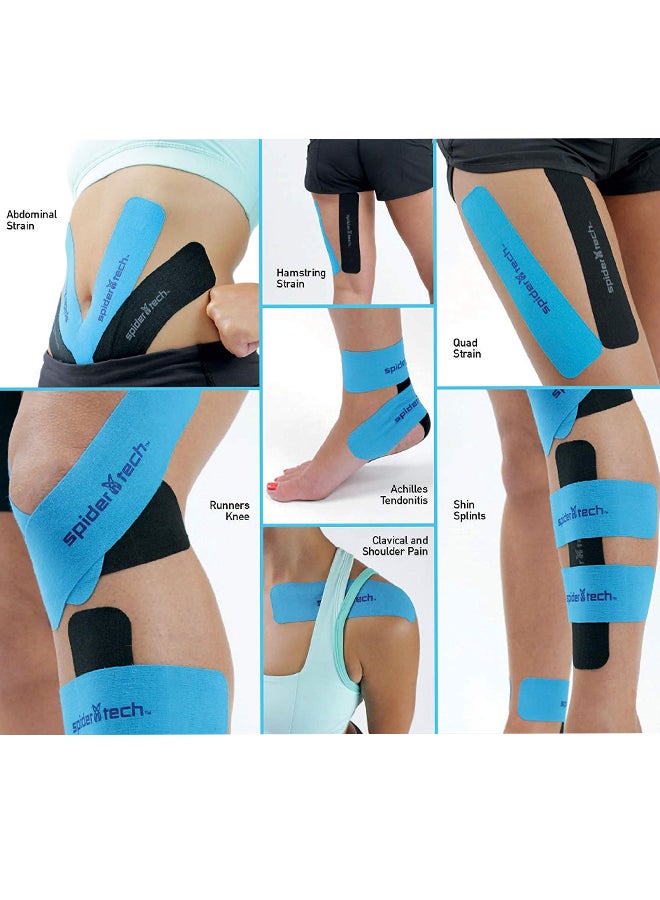 spider tech - Kinesiology Tape - Universal X Spider - 6 Pack - Blue 8.5x3.75x0.75cm - Image 1