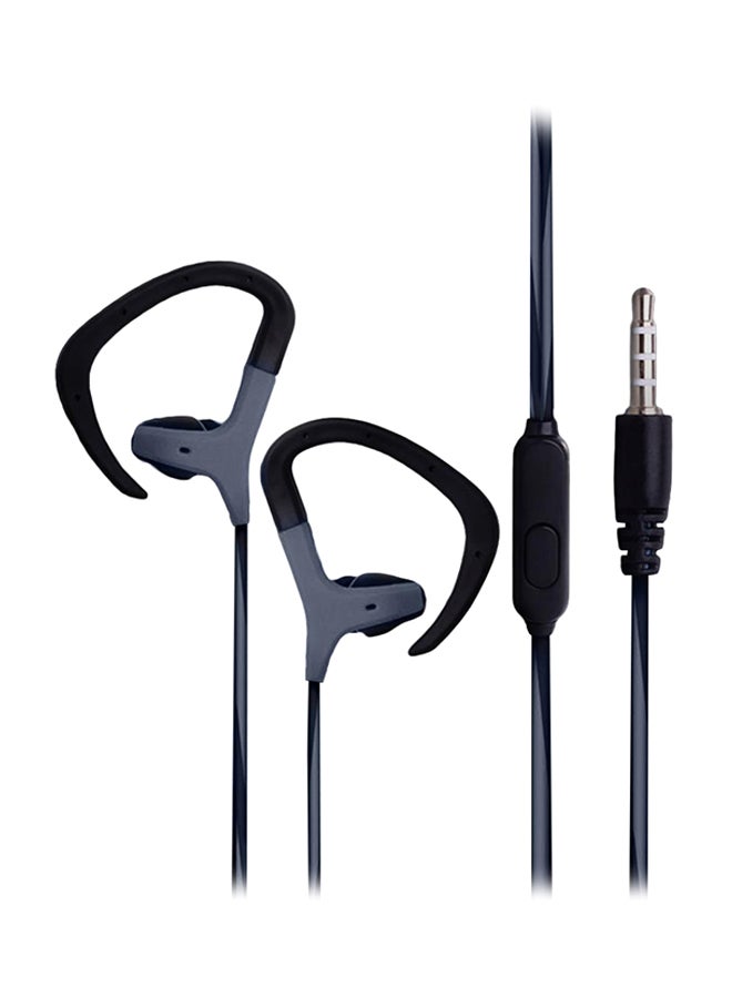 Sports Running Stereo In-Ear Earphones With Mic Black/Grey