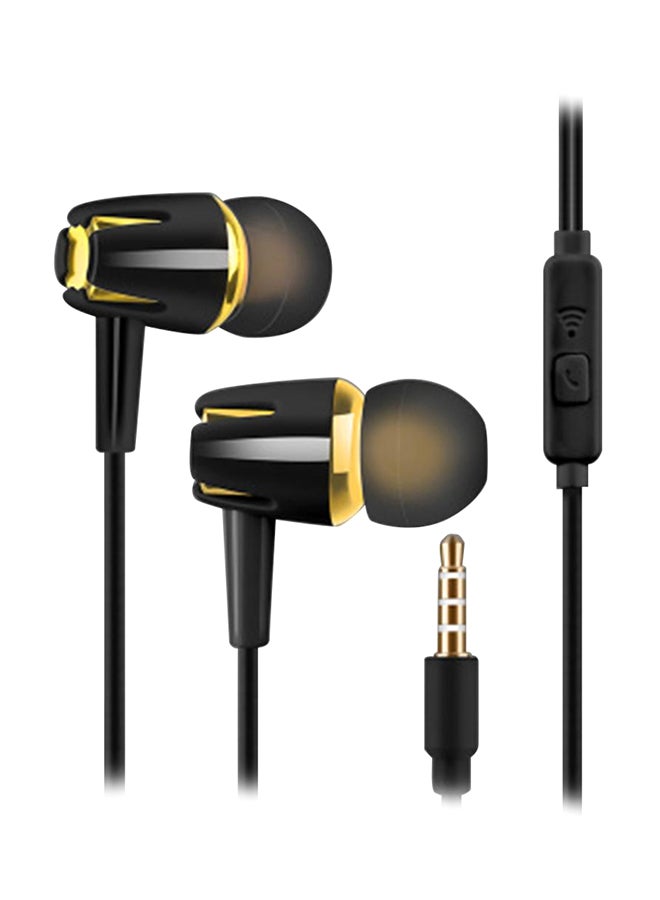 Stereo In-Ear Earphones With Mic Black/Gold
