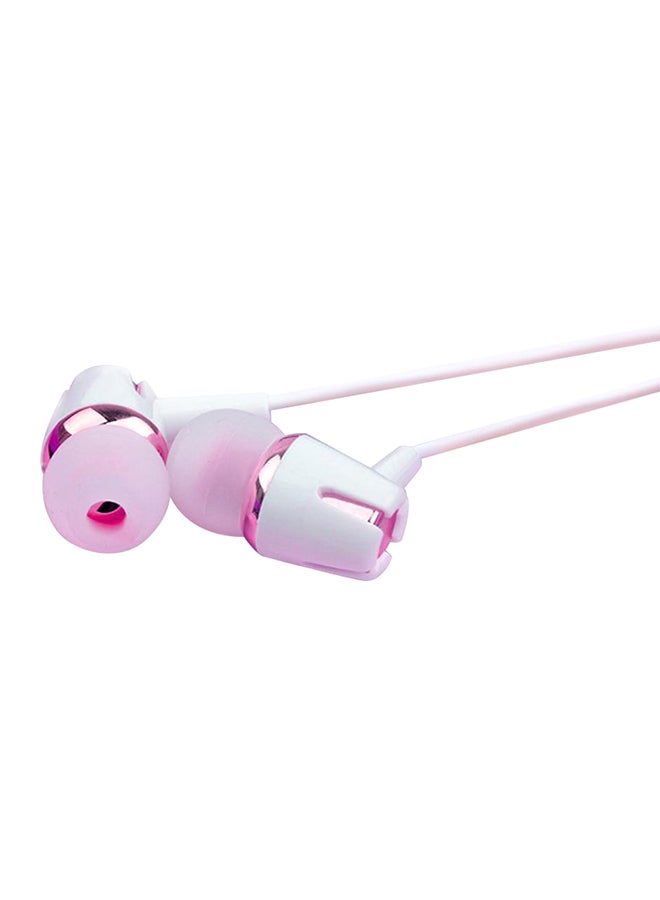 Stereo In-Ear Earphones With Mic Pink/White