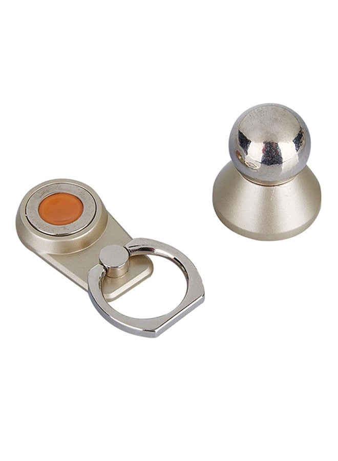 Bluelans Magnetic Ball Finger Ring Phone Holder Gold/Silver 