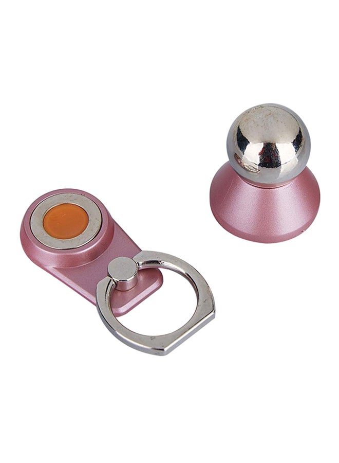 Bluelans Magnetic Ball Finger Ring Phone Holder Rose Red 