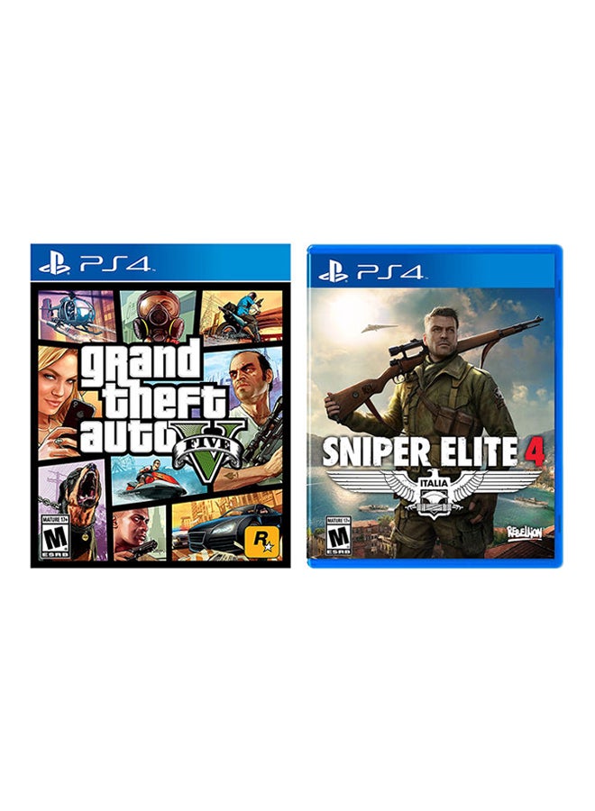 Rockstar Games - Sniper Elite 4 + Grand Theft Auto V Shooters (Intl Version) - PlayStation 4 (PS4) - Image 1