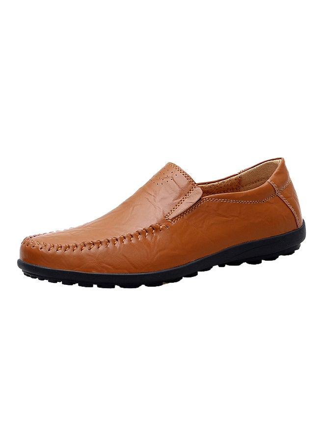 Leather Pull On Loafers Brown  - Image 1