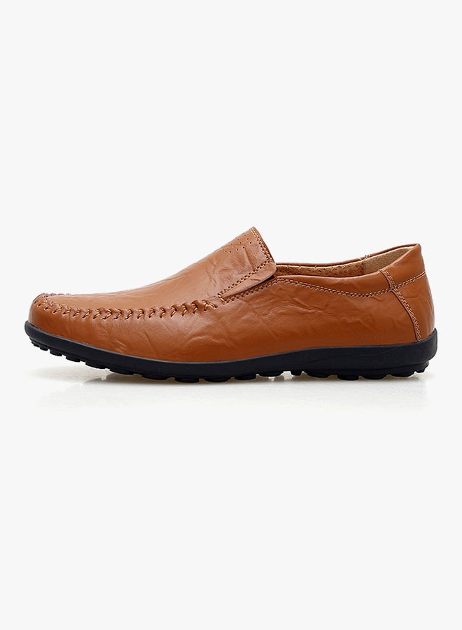 Leather Pull On Loafers Brown  - Image 2