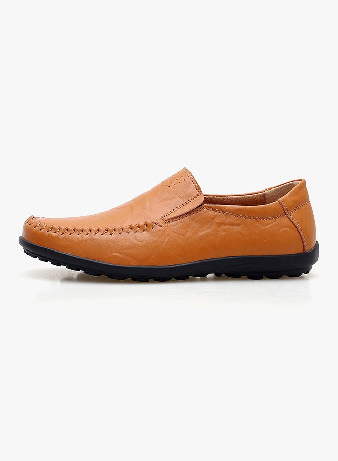 Leather Pull On Loafers Light Brown  - Image 2